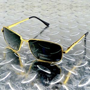Sunglasses Al-mg Alloy Oversized Rectangle Bamboo Decoration Polarized Custom Made Myopia Minus Prescription Glasses -1 To -6