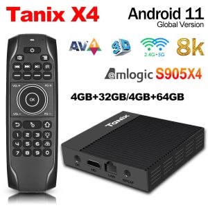 Box Android 11.0 Tanix X4 AMLOGIC S905X4 SMART TV BOX 4GB 32GB 64GB 2.4G 5G WIFI 4Kセットトップボックス100MメディアプレーヤーTVレシーバー