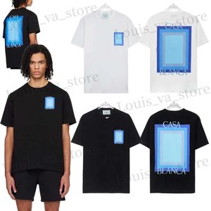 Мужские футболки летние новая кокосовая TR-буква с рисункой печатайте футболку, подходящую для мужчин и женщин черно-белая хлопковая футболка с короткими пленками T240408