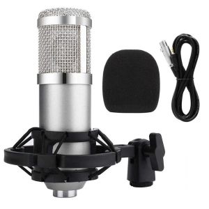 Microfones BM800 Professional Condenser Microphone Kit Song Recorder Karaoke Mic Wired Retaining Clip Bracket Voice Service för KTV Party
