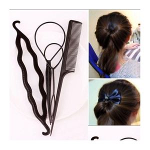 Braider Hair Twist Styling Clip Stick Bun Maker Accessori per utensili Fashion 1 Setis4PCs Drop Delivery Products Care DHCBK