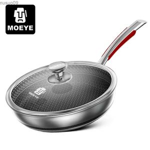 Pans MOEYE sterile frying pan 316L medical antibacterial stainless steel pot 28/30/32cm kitchen sterile cooking induction plateL2403