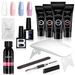 Kits kit de gel de unha poli com unhas de unhas de unhas de 6w Extensão de unhas Gel Builder UV Gel Professional Nail Art Tools Set Manicure Tools Set