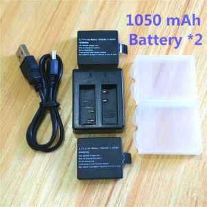 Kameras 1050 MAH Batterie Ladegerät Dual Ladevorgänge für SJCAM Original SJ4000 WiFi SJ5000 SJ9000 Akaso V50 Eken H9r Action Camera Accessoires