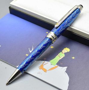 Petit Prince Blue Promotion And Silver Ballpoint Pen Roller Ball Pens Exquisite Office Stationery 07mm Ink Pens For Birthday Gi1203403