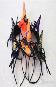 6 estilos fofos Halloween Ghost Festival Party Show Decoration Witch Hat Girl Banda da cabeça com Lace Gilding Spider Web7232672