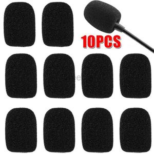 Mikrofonlar 10 PCS Siyah Mic Koruyucu Yedek Kulaklık Köpüğü Kapaklar Camdan Ön Cam Sünger Kapakları Mikrofon Mikrofon Kapak Mikrofon 240408