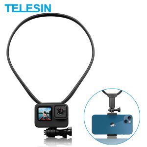 Cameras TELESIN Hands Free Lazy Neck Stand Holder Smartphone Mount Bracket For GoPro Insta360 Osmo Action Xiaomi YI 4K SJCAM EKEN IPhone