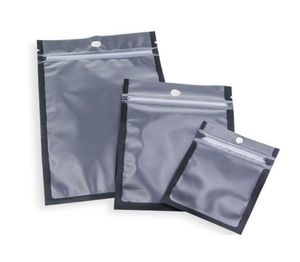 Bolsa de plástico preto Polypp embatizador zíper com zíper de varejo Pacotes transparentes de embalagem de embalagem de jóias alimentos produtos eletrônicos de plástico G6638216