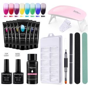 Kits Temperature Change Poly Nail Gel Kits All for manicure UV Gel Polish Extension Sets Builder Acrylic Gel Nails Base and Top Coat