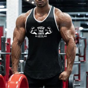 Tampas de tanques masculinos que vendem academia de academia fitness fitness masculina slim fit esporte camisa de verão algodão respirável colete muscular