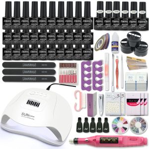 Kits Super Manicure Conjunto para o kit de unhas com 120/54W LED LUBRILHEIR PERIFICANTE DROCH MACHINE MACHINE KIT ACRYLIC KIT DE AGRILE