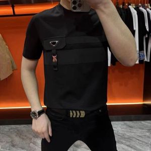 Moda Erkek Tişörtleri Yaz Gömlek Şortları Tees Man Zippers Cep Nakış Gömlek Tasarımcısı Tomurcuk Mektupları Tasarım Kısa Kollu Boyut S-5XL