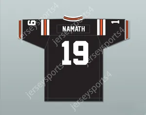 Benutzerdefinierte Namensnummer Joe Namath 19 Beaver Falls High School Tigers Black Football Trikot 3 Top S-6xl