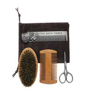 Män mustaschborstpaket med mustaschkam SCISSOR STORAGE PAG Reparation Skägg Modellering Cleaning Care Kit9108899