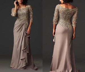 Modest Chiffon Lace Evening Dresses Custom Made Mother of the Bride Dress Formal Arabic Prom Party Gowns1591230