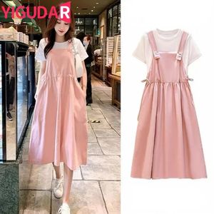 Maternity dress summer Korean version loose maternity long holiday pregnant women skirts vestidos de 240326