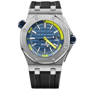 Роскошные дизайнерские часы Men's Watch Высококачественная J 44 -мм резиновая лента Timing Watch Rubber Silicone