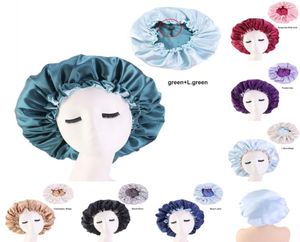 Wide Brimmed Bath Hat Plain Colour Hair Bonnets Silk Round Adjustable Buckle Fitted Hats Satin Head Wrap Bathroom Products Women 65986339