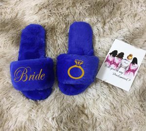 Custom name flur Bride slippers bridesmaid gifts wedding birthday anniversary women gift party favors 2029157