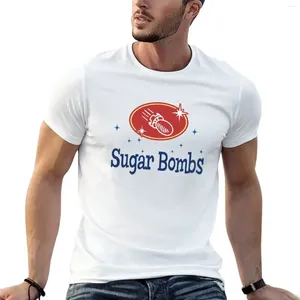 T-shirt masculino de bombas de açúcar de açúcar (blueandred) para um garoto meninos brancos tamis machos