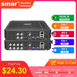 Lente smar cctv dvr ibrido 4ch 8ch ahdnh 1080n 5 in 1 ahd cvi tvI cvbs 1080p finestra di sicurezza nvr per la fotocamera AHD IP telecamera analogcamera