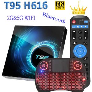 Box TV Box Android 10 2022 Nuovo T95 Smart TV Box 6K 2.4G 5G WiFi 128G 3D Voice16G 32GB 64GB 4K Quad Core Core Media Player