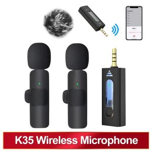 Microphones 3.5Mm Wireless Lavalier Lapel K35 Noise Reduction Microphone Universal 3.5 Best Recording Mic for Camera Speaker Smartphone New