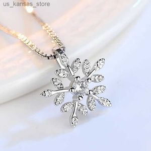 Colares de pingentes Moda 925 Sterling Silver Snowflake Pingentents Colares para mulheres Jóias de qualidade de luxo de casamento Gaabou24rxn2