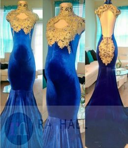 Sexy Royal Blue Velvet Pregnant Prom Dresses Evening Wear Lace Appliques Long Sweep Train Party Dress Maternity Gowns Cheap9302460