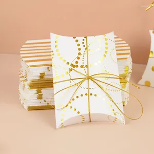 Wrap prezent 10PC Kraft papierowy poduszka cukierki