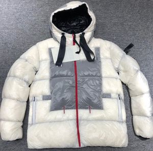 男性ナイロンショートダウンジャケット冬ファッションオスの暖かいフード付きジッパースポーツホワイトコート3443909