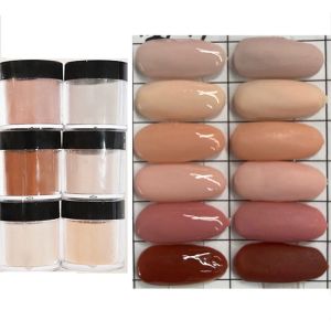 Liquids 6jars/set Autumn Winter Nude Acrylic Powder 3 in 1 Extension/Dipping/Engraving Crystal Pigment 10g/jar Professional Nail Systems