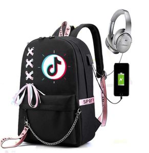 Rucksack Umhängetasche Tik Tok Tiktok USB Bag Korean Pack Freizeitpack25982666877