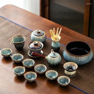 Conjuntos de teaware Gaiwan Conjunto de chá avançado de luxo Design da tarde chinesa Minimalista Chinesische Teekanne Acessórios