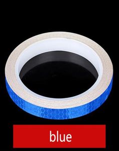 1 st 8 meter bilstyling reflekterande randband Motorcykelcykel Body Rim Wheel Stripe Stickers Decorative Blueredyellow9355745