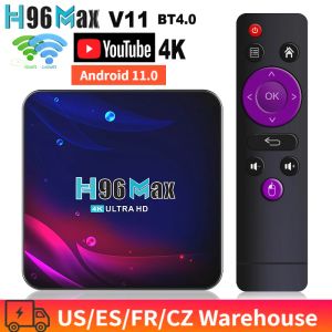 Box H96 MAX V11 Android 11.0 Smart TV Box UHD 4K Media Player RK3318 4GB/64GB 2,4 g/5G Dualband Wifi BT4.0 100m LAN VP9 H.265 TV Box