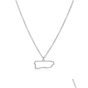 Pendant Necklaces Tiny Caribbean Puerto Rico Map Necklace Outline North America Country State City Island Rican Continent Chain Choker Otw54