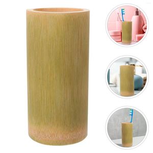 Becher Zahnbürste Tasse Mundspülung Badezimmer Becher Bambus Bambus