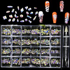 Devices 480pc Diamond Set for Nail Beauty Red/ab Crystal Rhinestone Diamond 3d Glitter Dazzling Nail Art Supply 1 Rhinestone Picker Kits