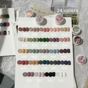 GEL 24PCS/SET 5 ml Dosengelnagellack reiner Farbe Langlebig UV Nail Art Design Semi Permanent Lacks Basis Decklack Nagelgel