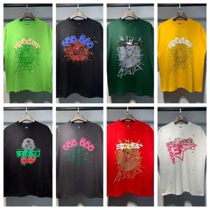 Tshirts aranha feminino masculina camisetas designers letra quadro de moda impressa feminina sp5der 5555 camiseta algodão casual camisetas de aranha de alta qualidade