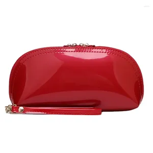 Plånböcker kvinnor läder plånbok lyx design damer fest koppling patent purses godis färgväska
