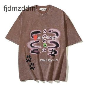 メンズデザイナー半袖ハイストリートタイドCPFフェイドンスター同じ落書き骨カジュアルルーズスリーブTシャツの男性と女性