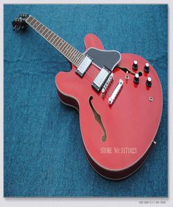 Bright Red 335 Guitar Semi Hollow Body E -Gitarre 014775965