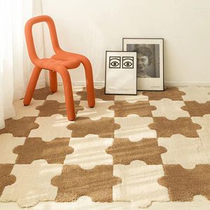 Tappeti 2pcs fai da te 30 cm moquette patchwork morbida per la camera da letto per soggiorno casa moderna tappeti di decorazioni semplici tatami tappetino non slip