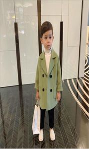 Baby Boy Girls Woolen Jacket Long Double Breasted Warm Infant Toddle Lapel Tweed Coat Spring Autumn Winter Baby Outwear Clothes 815173464