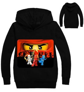 Boys Emwear Ninja Bluzy Cartoon Cartoon Costium ubrania