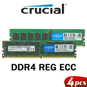 Rams Cructial DDR4 RAM 8GB 16GB 32GB 64GB PC4 2133 2400 2666MHZ ECC REG Server دعم X99 Motherboard RDIMM/LRDIMM