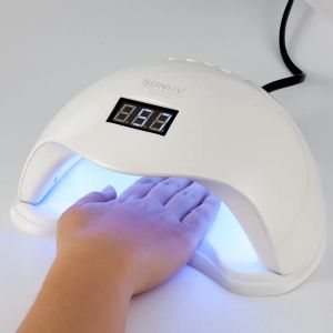 Klänningar sunuv sun5 plus 48W UV lätt nagelorkare för alla geler Dual Hands 36LEDS Manicure Lamp Auto Sensor Bottom